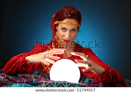 fortune-teller with a shining crystal ball