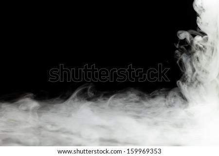 dense smoke frame isolated on black