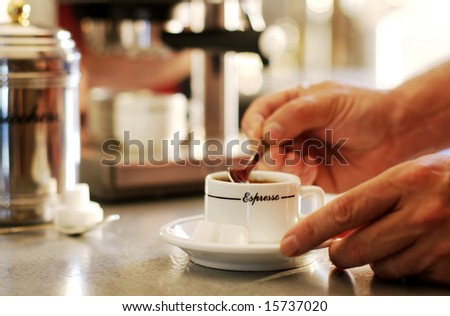 mixing coffee
