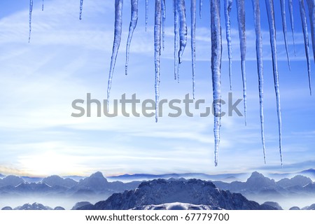 Icy cold winter scene