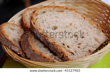 breads in basket - Pieces of bread in a basket