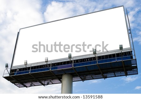 Outdoor advertising billboard with blank space for text