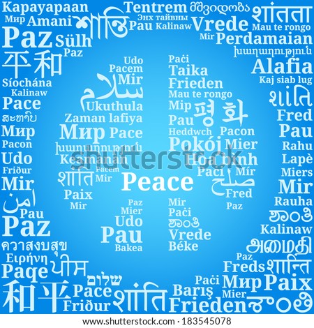 Peace sign consisting of the phrases 
