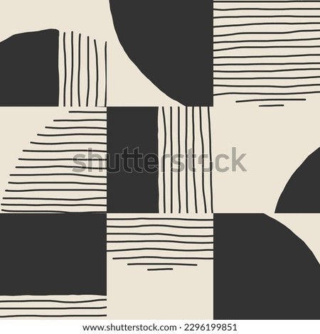 Cute trendy motley seamless pattern with abstract paper cut elements shape