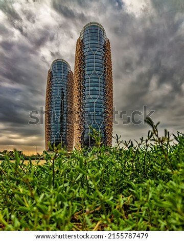 Al Bahr Towers in Abu DHabi Stock foto © 