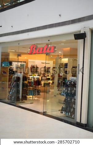 Editorial,06th June 2015:Gurgaon,Delhi,India: Bata store in MGF Mall in Gurgaon, Delhi