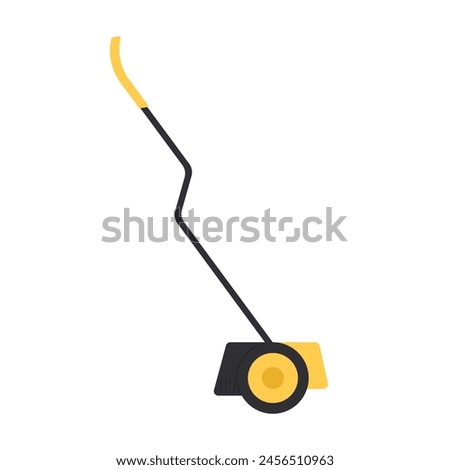 Lawnmower for cutting grass on lawn or in yard, push equipment vector illustration