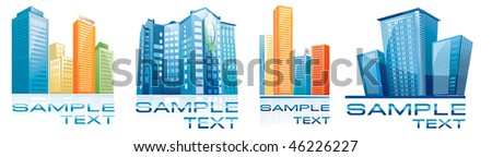 Collection of House vector Icons set for Web. Construction or Real Estate concept. Abstract architecture detailed element of corporate templates. Just place your name.