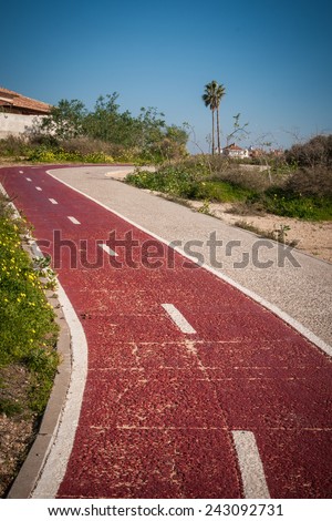 Cycle Lane in a sunny day in Spain