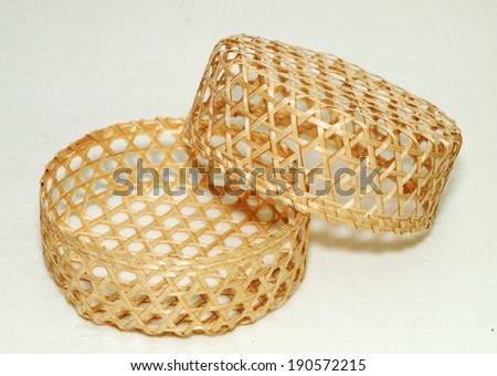 packaging design outer cover natural pack for contemporary asian traditional foods and goods made of handmade weaving bamboos as green design package making environment friendly, save the earth image