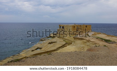 Batterija tal-Qolla l-Bajda (White Spring Battery). Gozo island. Malta. Stock fotó © 
