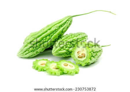 Bitter gourd isolated on white background