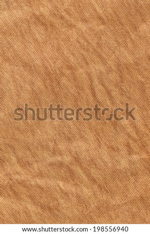 Photograph of recycle light brown kraft striped paper coarse grain, crumpled grunge texture sample