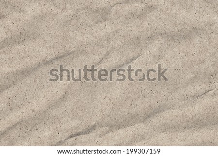 Photograph of recycle Off White kraft paper, coarse grain, crushed, crumpled, grunge texture sample