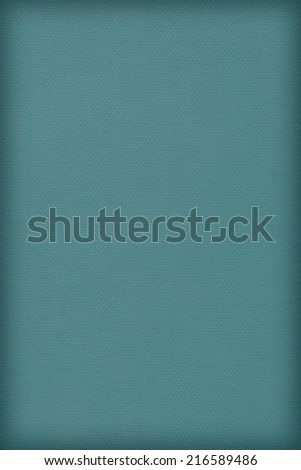 Photograph of Emerald Blue recycle paper, extra coarse grain, vignette grunge texture sample.