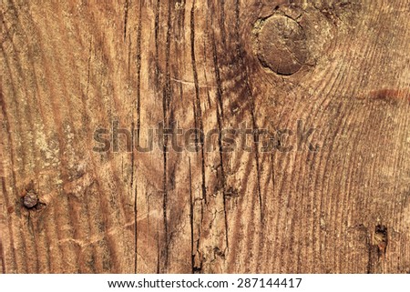Old Pine Wood Knotted Cracked Plank Grunge Texture