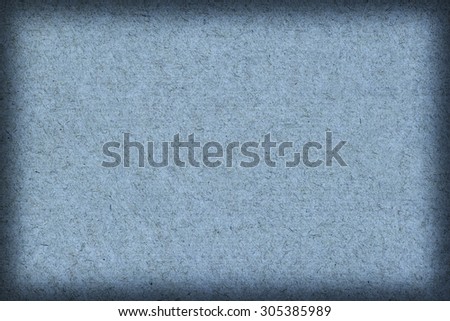 Photograph of old recycle, striped Kraft Pale Marine Blue Paper, coarse grain vignette grunge texture.