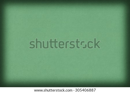 Photograph of old recycle, striped Kraft Pale Kelly Green Paper, coarse grain vignette grunge texture.