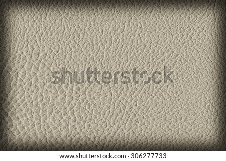 Photograph of Artificial Leather, Beige, Coarse Vignette Grunge Texture Sample.