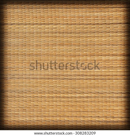 Straw Place Mat Weave Pattern, Natural Ocher Grunge Texture Sample.