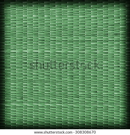 Straw Place Mat, Bleached and Stained Dark Green, Vignette Grunge Texture Sample.