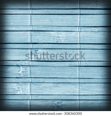 Bamboo Mat, Bleached and Stained Pale Powder Blue, Vignette, Grunge Texture Sample.