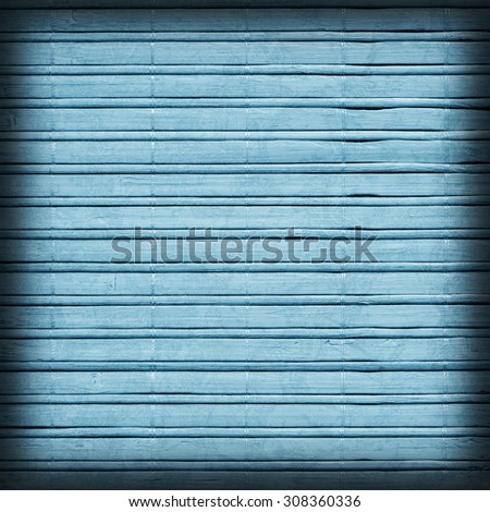 Bamboo Mat, Bleached and Stained Pale Powder Blue, Vignette, Grunge Texture Sample.