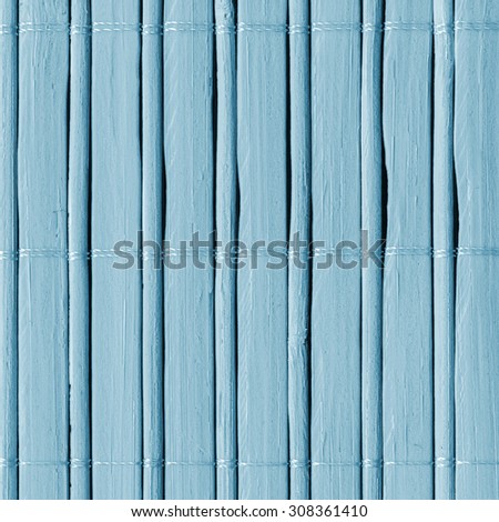 Bamboo Mat, Bleached and Stained Pale Powder Blue, Grunge Texture Sample.
