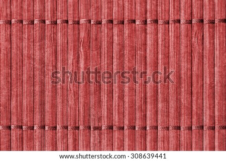 Bamboo Mat Handiwork, Bleached and Stained China Red, Grunge Texture Sample.