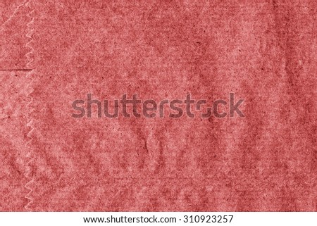 Recycle Kraft Paper, Coarse Grain, Crumpled, Blotted, Mottled, Stained Red, Grunge Texture Sample.