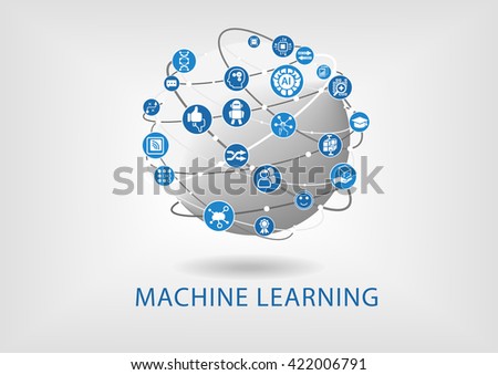 Vector infographic of machine learning concept