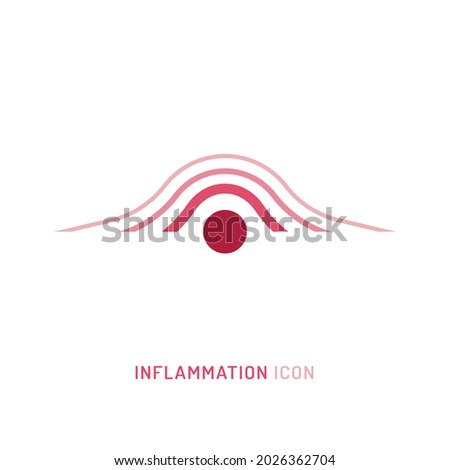 Inflammation, pain, angriness sign. Editable vector illustration in modern outline style isolated on a white background. Medical concept. Symbol, pictogram, icon, logotype element.  Stockfoto © 