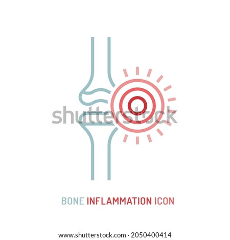 Inflammation, pain, angriness sign. Editable vector illustration in modern outline style isolated on a white background. Medical concept. Symbol, pictogram, icon, logotype element. Foto stock © 