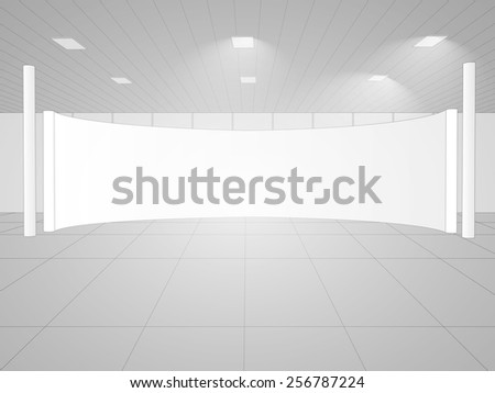 The Illustration Of Empty White Room For The Interior Design. Vector