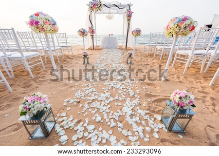 Wedding place on the beach