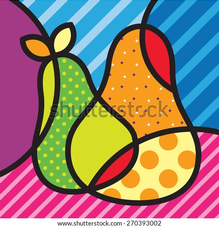 Sweet Pear. Fruits. Garden. Pop-art modern illustration for your design. 