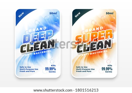 super cleaner and disinfectant labels set of two