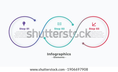 3 steps modern circular connecting infographic template