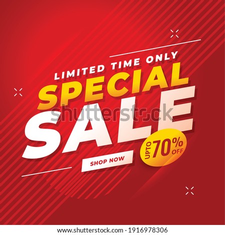 special sale red banner with offer details