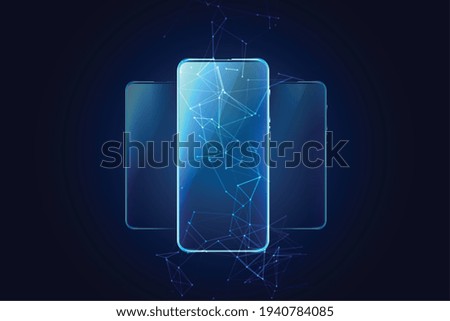 mobile technology background with three phones