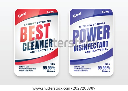 best cleaner powerful detergent label design Foto stock © 
