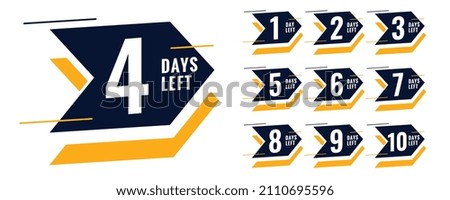 arrow style number of days left promotional banner set