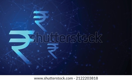 digital rupee concept background with rupee symbol