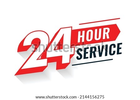 24 hour service 3d text background