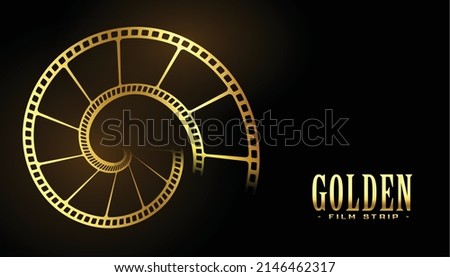 realistic golden film strip cinema background