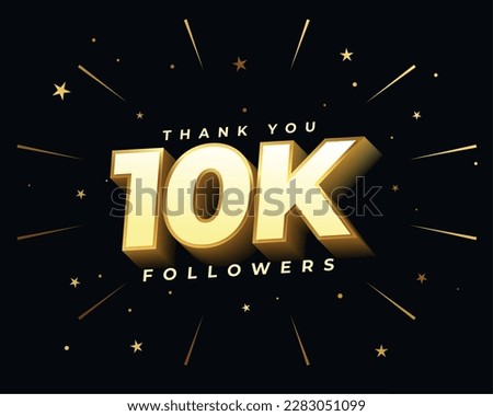 thank your 10k followers for helping you reach a subscriber milestone vector