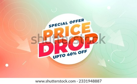 special price drop offer banner with discount details vector 