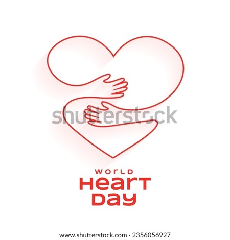 line style world heart day poster for health awareness vector