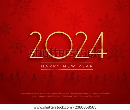 happy new year 2024 greeting background design vector