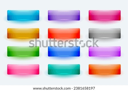 user friendly blank web button icon with shiny effect vector